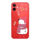 For iPhone 12 mini Trendy Cute Christmas Patterned Case Clear TPU Cover Phone Cases (Fireworks and Snowmen) - 1