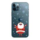 For iPhone 12 / 12 Pro Trendy Cute Christmas Patterned Case Clear TPU Cover Phone Cases(Santa Claus with Open Hands) - 1