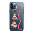 For iPhone 12 / 12 Pro Trendy Cute Christmas Patterned Case Clear TPU Cover Phone Cases(Red Belt Bird) - 1
