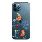 For iPhone 12 Pro Max Trendy Cute Christmas Patterned Case Clear TPU Cover Phone Cases(Two Snowflakes) - 1