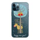 For iPhone 12 Pro Max Trendy Cute Christmas Patterned Case Clear TPU Cover Phone Cases(Lovers and Deer) - 1