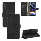 For OPPO Realme 7 Pro Solid Color Skin Feel Magnetic Buckle Horizontal Flip Calf Texture PU Leather Case with Holder & Card Slots & Wallet(Black) - 1