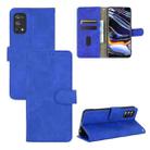 For OPPO Realme 7 Pro Solid Color Skin Feel Magnetic Buckle Horizontal Flip Calf Texture PU Leather Case with Holder & Card Slots & Wallet(Blue) - 1