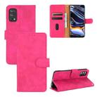 For OPPO Realme 7 Pro Solid Color Skin Feel Magnetic Buckle Horizontal Flip Calf Texture PU Leather Case with Holder & Card Slots & Wallet(Rose Red) - 1