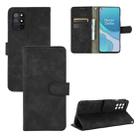 For OnePlus 8T Solid Color Skin Feel Magnetic Buckle Horizontal Flip Calf Texture PU Leather Case with Holder & Card Slots & Wallet(Black) - 1