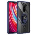 For Xiaomi Redmi Note 8 Pro Shockproof Transparent TPU + Acrylic Protective Case with Ring Holder(Blue) - 1