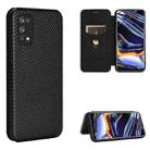 For OPPO Realme 7 Pro Carbon Fiber Texture Horizontal Flip TPU + PC + PU Leather Case with Card Slot(Black) - 1