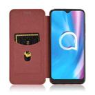 For Alcatel 1SE 2020 Carbon Fiber Texture Horizontal Flip TPU + PC + PU Leather Case with Card Slot(Brown) - 5