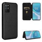 For OnePlus 8T Carbon Fiber Texture Horizontal Flip TPU + PC + PU Leather Case with Card Slot(Black) - 1