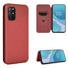 For OnePlus 8T Carbon Fiber Texture Horizontal Flip TPU + PC + PU Leather Case with Card Slot(Brown) - 1