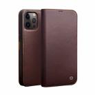 For iPhone 12 Pro Max QIALINO Business Horizontal Flip Leather Case with Holder & Card Slots & Wallet(Brown) - 1