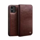 For iPhone 12 mini QIALINO Horizontal Flip Leather Case with Holder & Card Slots & Wallet (Brown) - 1