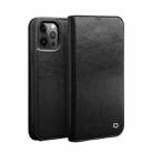 QIALINO Horizontal Flip Leather Case with Holder & Card Slots & Wallet For iPhone 12 Pro Max(Black) - 1