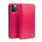 QIALINO Horizontal Flip Leather Case with Holder & Card Slots & Wallet For iPhone 12 Pro Max(Rose Red) - 1