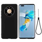 For Huawei Mate 40 Pro Pure Color Liquid Silicone Shockproof Full Coverage Case(Black) - 1