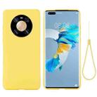 For Huawei Mate 40 Pro Pure Color Liquid Silicone Shockproof Full Coverage Case(Yellow) - 1