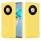 For Huawei Mate 40 Pro Pure Color Liquid Silicone Shockproof Full Coverage Case(Yellow) - 2