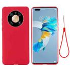 For Huawei Mate 40 Pro Pure Color Liquid Silicone Shockproof Full Coverage Case(Red) - 1