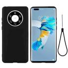 For Huawei Mate 40 Pro+ Pure Color Liquid Silicone Shockproof Full Coverage Case(Black) - 1