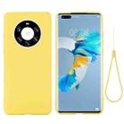 For Huawei Mate 40 Pro+ Pure Color Liquid Silicone Shockproof Full Coverage Case(Yellow) - 1