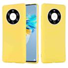 For Huawei Mate 40 Pro+ Pure Color Liquid Silicone Shockproof Full Coverage Case(Yellow) - 2