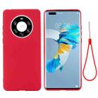 For Huawei Mate 40 Pro+ Pure Color Liquid Silicone Shockproof Full Coverage Case(Red) - 1