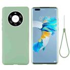 For Huawei Mate 40 Pro+ Pure Color Liquid Silicone Shockproof Full Coverage Case(Green) - 1
