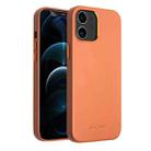 For iPhone 12 mini QIALINO Shockproof Cowhide Leather Protective Case (Brown) - 1