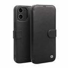 For iPhone 12 mini QIALINO Business Magnetic Horizontal Flip Leather Case with Card Slots & Wallet (Black) - 1