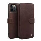 QIALINO Business Magnetic Horizontal Flip Leather Case with Card Slots & Wallet For iPhone 12 Pro Max(Dark Brown) - 1