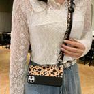 For iPhone 11 Leopard Crossbody Shockproof TPU Case with Lanyard (Black Brown) - 1