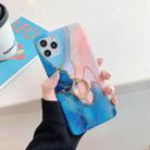 For iPhone 11 Irregular Marble Pattern Shockproof Protective Case with Ring Holder (Shining Gold Blue) - 1