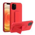 For iPhone 12 mini Shockproof PC + TPU Protective Case with Wristband & Holder (Red) - 1