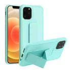 For iPhone 12 mini Shockproof PC + TPU Protective Case with Wristband & Holder (Mint Green) - 1