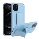 For iPhone 12 / 12 Pro Shockproof PC + TPU Protective Case with Wristband & Holder(Light Blue) - 1