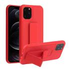 For iPhone 12 / 12 Pro Shockproof PC + TPU Protective Case with Wristband & Holder(Red) - 1