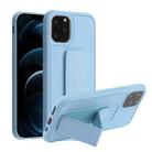 For iPhone 12 Pro Max Shockproof PC + TPU Protective Case with Wristband & Holder(Light Blue) - 1