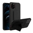 For iPhone 12 Pro Max Shockproof PC + TPU Protective Case with Wristband & Holder(Black) - 1