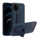 For iPhone 12 Pro Max Shockproof PC + TPU Protective Case with Wristband & Holder(Dark Blue) - 1