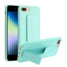 For iPhone SE 2022 / SE 2020 / 8 / 7 Shockproof PC + TPU Protective Case with Wristband & Holder(Mint Green) - 1