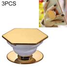 3 PCS Universal Electroplating Hexagonal Airbag Stretch Phone Stand Ring Holder(Gold) - 1