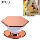 3 PCS Universal Electroplating Hexagonal Airbag Stretch Phone Stand Ring Holder(Rose Gold) - 1