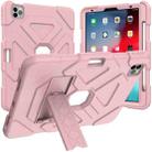 LT-T Contrast Color Shockproof Silicone + PC Protective Case with Holder For iPad Air 2022 / 2020 10.9(Pink) - 1