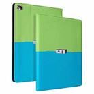 Contrast Color PU Leather Horizontal Flip Leather Case with Holder & Sleep / Wake-up Function For iPad 10.2 2021 / 2020 / 2019(Green Blue) - 1