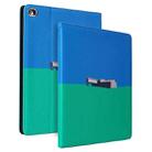 Contrast Color PU Leather Horizontal Flip Leather Case with Holder & Sleep / Wake-up Function For iPad 9.7 (2018) & (2017)(Blue Green) - 1
