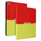 Contrast Color PU Leather Horizontal Flip Leather Case with Holder & Sleep / Wake-up Function For iPad mini (2019) & 4(Red Yellow) - 1