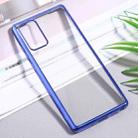 For Samsung Galaxy S20 Ultra-thin Plating TPU Protective Soft Case(Blue) - 1