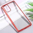 For Samsung Galaxy S20 Ultra-thin Plating TPU Protective Soft Case(Red) - 1