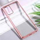 For Samsung Galaxy S20+ Ultra-thin Plating TPU Protective Soft Case(Rose Red) - 1