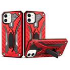 Shockproof TPU + PC Protective Case with Holder For iPhone 12 mini(Red) - 1